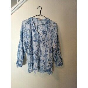 Casa Cabana Women's Blouse Medium Top linen blend